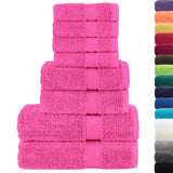 Vidaxl 8-delige handdoekenset solund 600 g m² roze - afbeelding 3