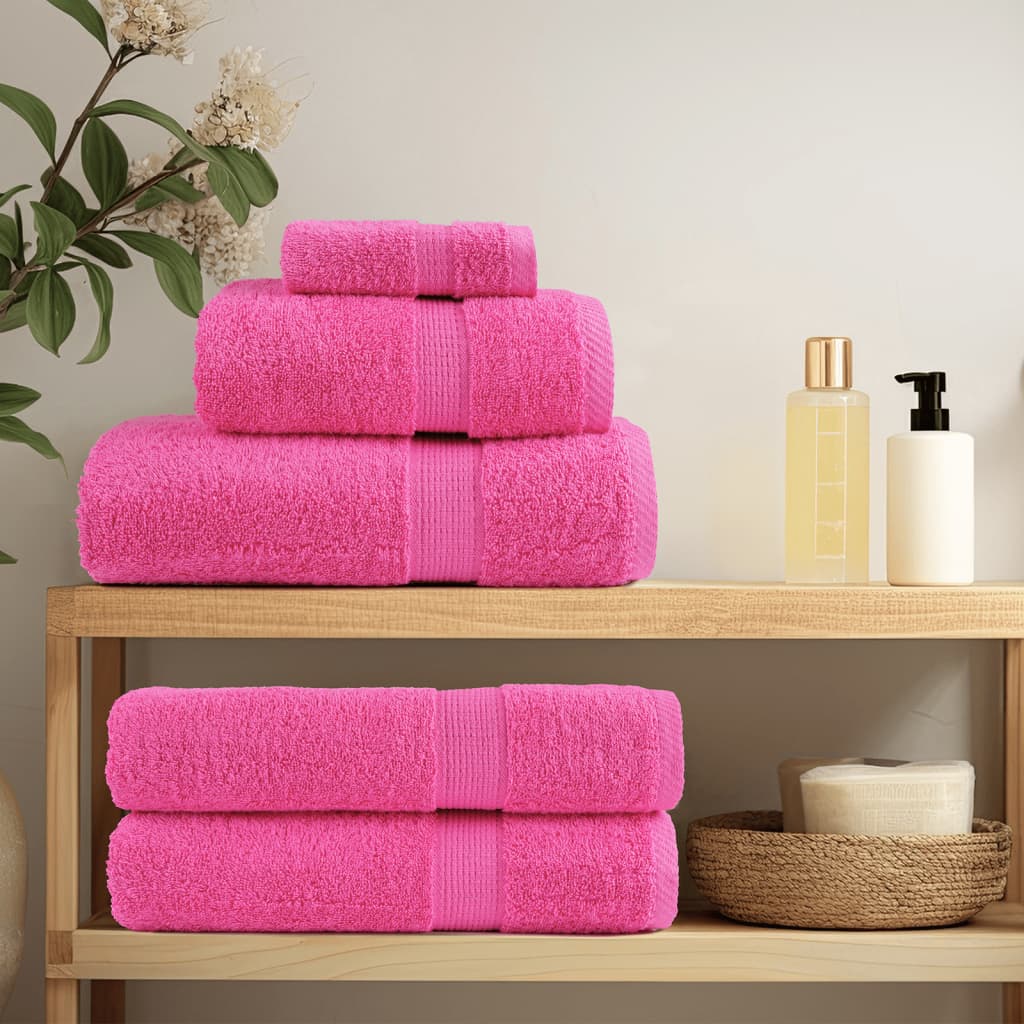Vidaxl 8-delige handdoekenset solund 600 g m² roze