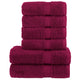 Vidaxl 6-delige handdoekenset solund 600 g m² bordeauxrood