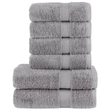 Vidaxl 6-delige handdoekenset solund 600 g m² grijs - afbeelding 2