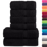 Vidaxl 6-delige handdoekenset solund 600 g m² zwart - afbeelding 3