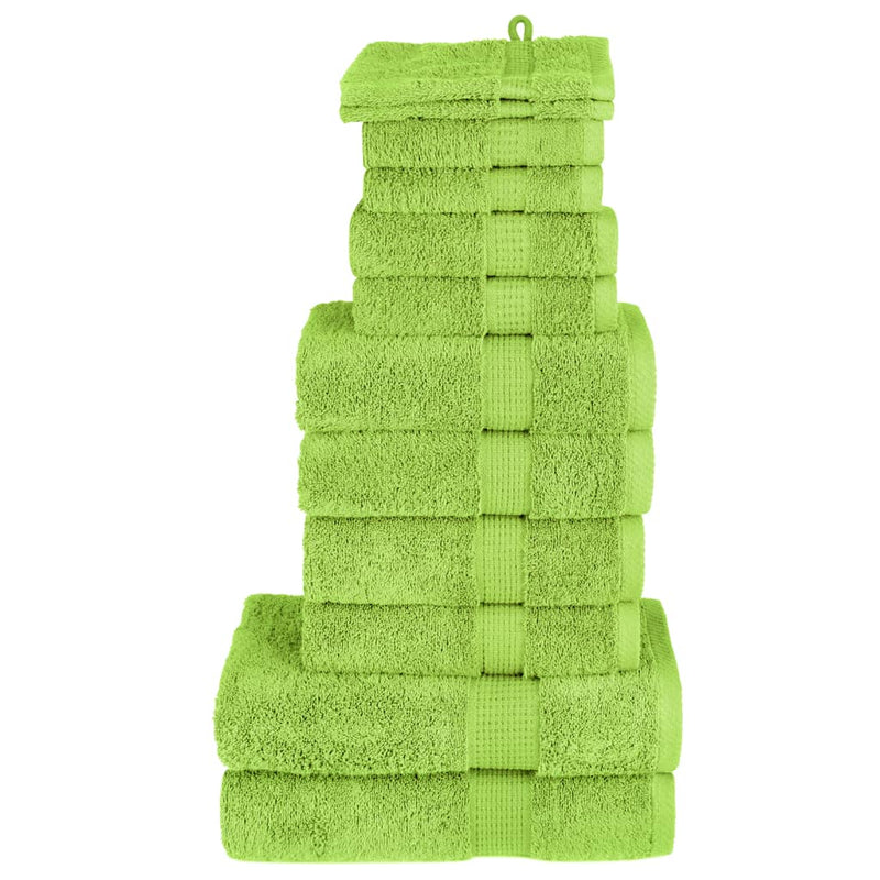 Vidaxl 12-delige handdoekenset solund 600 g m² groen