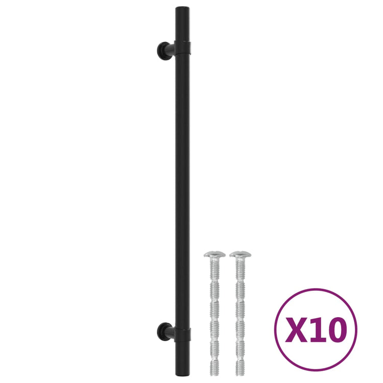 Vidaxl handvatten 10 st 224 mm roestvrij staal zwart