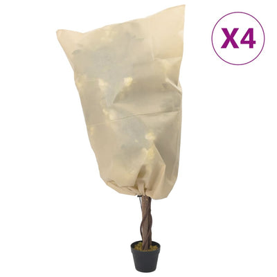 Vidaxl vlieshoezen voor planten met trekkoord 4 st 70 g m² 0,8x0,8 m