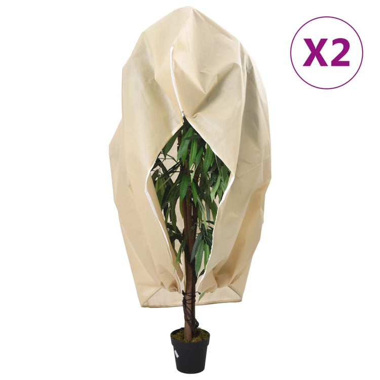 Vidaxl plantenhoezen met ritssluiting 2 st 70 g m² 1,55x1,55 m