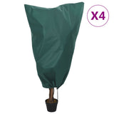 Vidaxl vlieshoezen voor planten met trekkoord 4 st 70 g m² 0,8x0,8 m - afbeelding 1