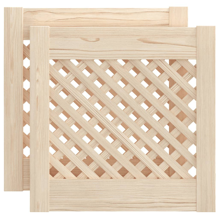 Vidaxl kastdeuren met latwerk 2 st 39,5x39,5 cm massief grenenhout