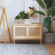 Vidaxl kastdeuren met latwerk 2 st 39,5x39,5 cm massief grenenhout - afbeelding 1