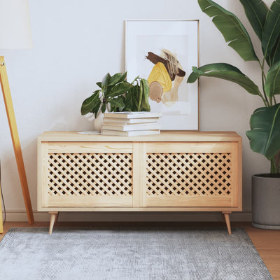 Vidaxl kastdeuren met latwerk 2 st 59,5x39,5 cm massief grenenhout