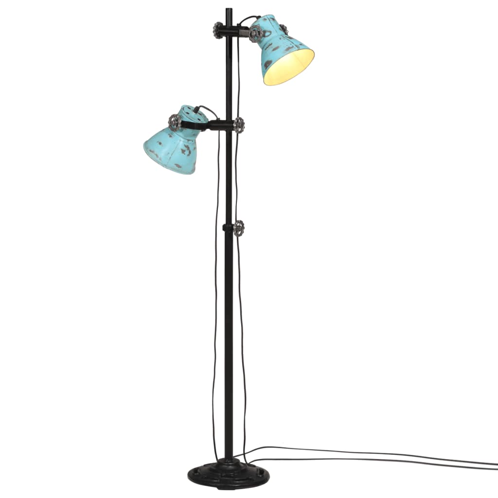 Vidaxl vloerlamp 25 w e27 25x25x90 140 cm verweerd blauw