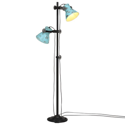 Vidaxl vloerlamp 25 w e27 25x25x90 140 cm verweerd blauw