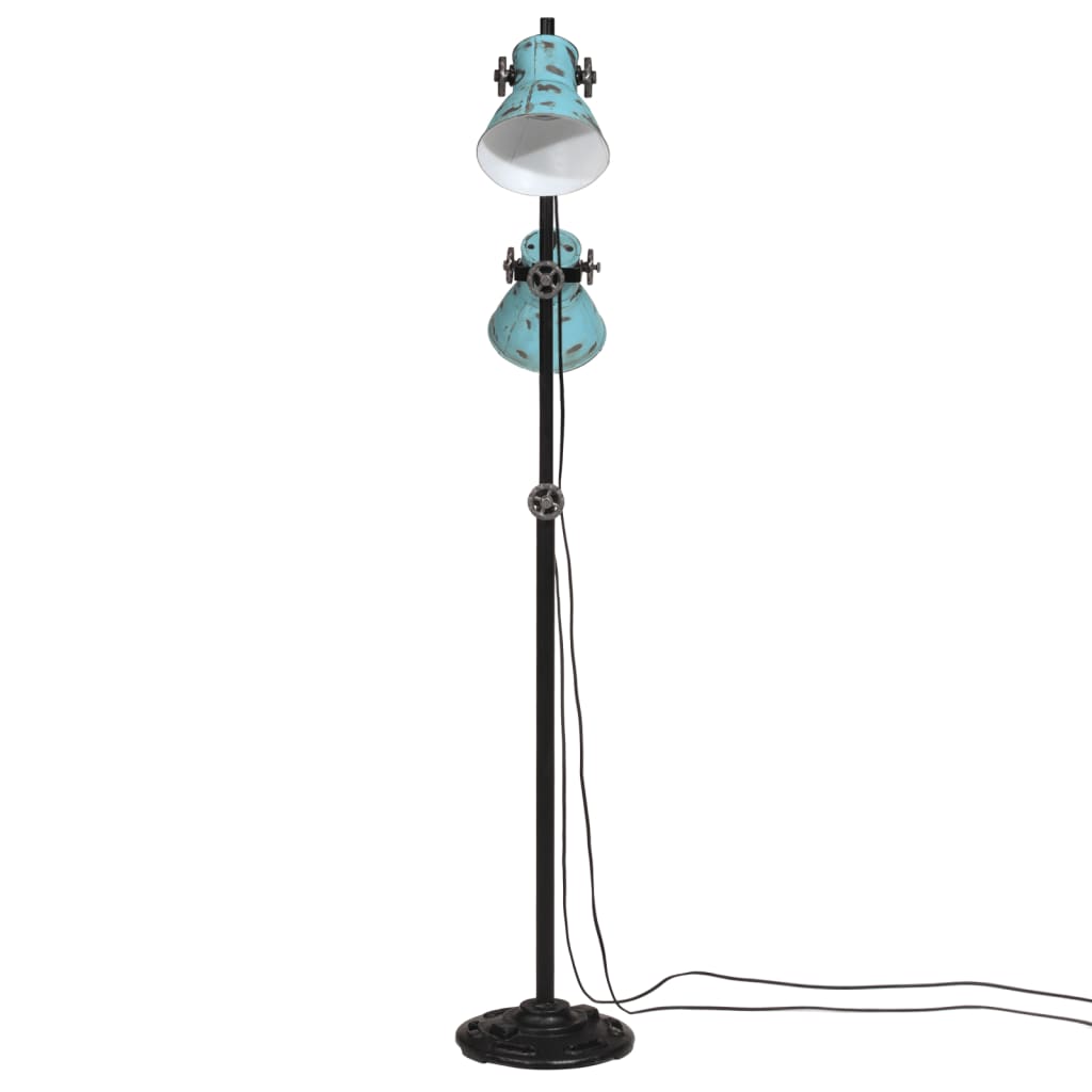 Vidaxl vloerlamp 25 w e27 25x25x90 140 cm verweerd blauw