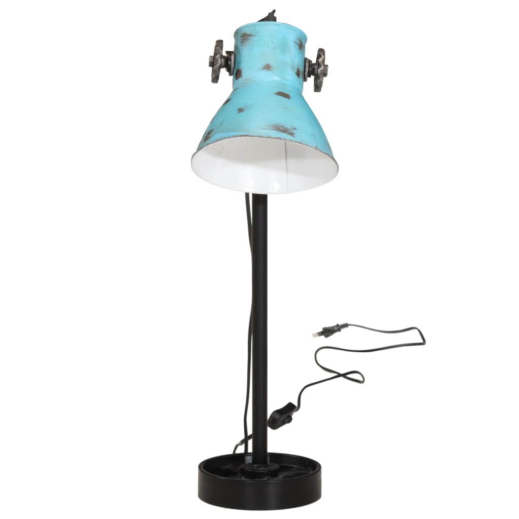 Vidaxl bureaulamp 25 w e27 15x15x55 cm verweerd blauw