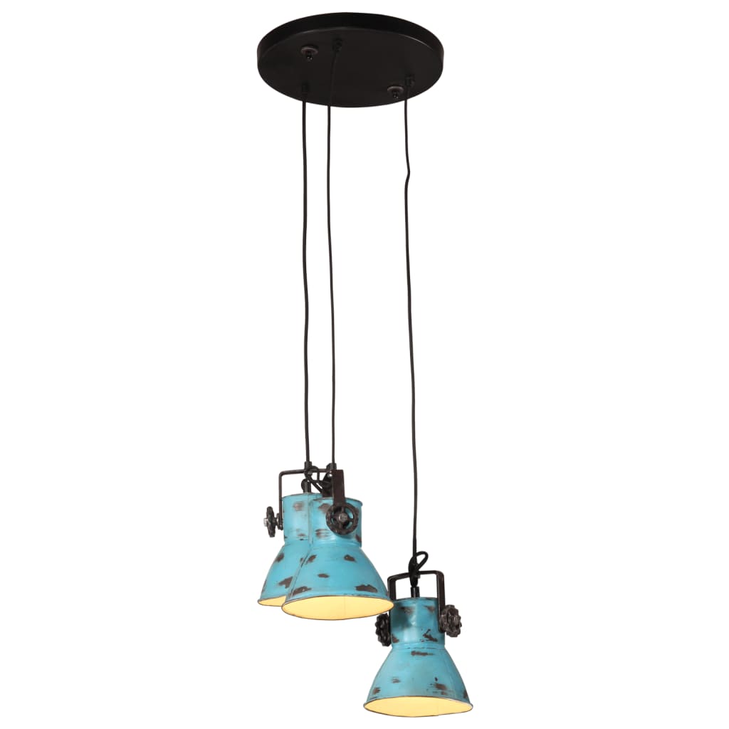 Vidaxl hanglamp 25 w e27 30x30x100 cm verweerd blauw