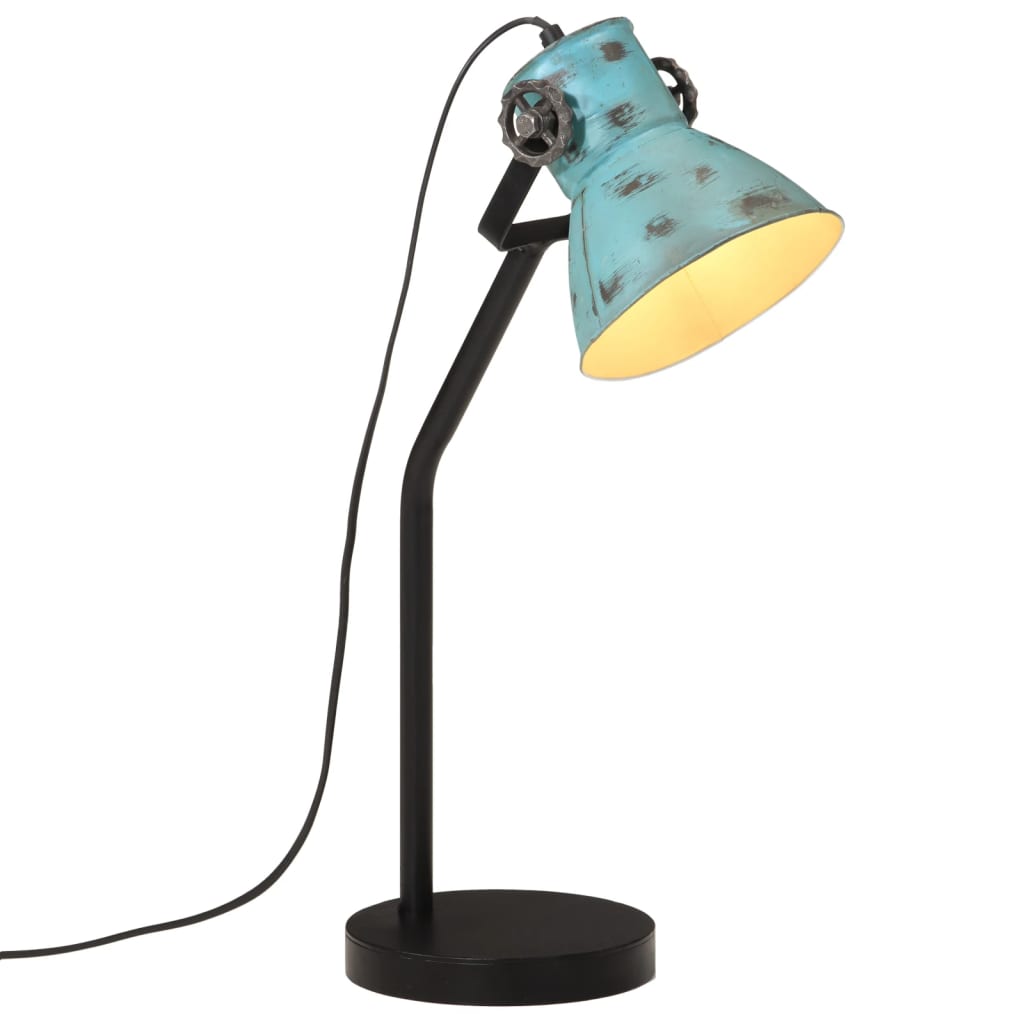 Vidaxl bureaulamp 25 w e27 17x17x60 cm verweerd blauw