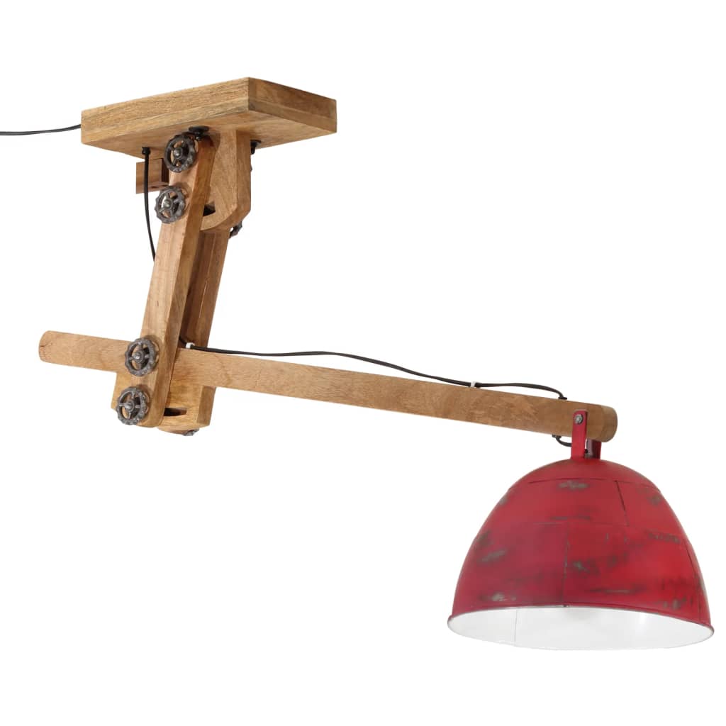 Vidaxl plafondlamp 25 w e27 105x30x65-108 cm verweerd rood