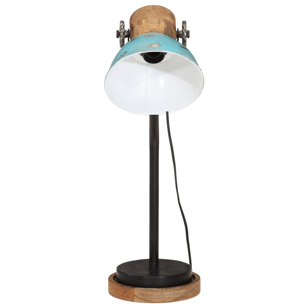 Vidaxl bureaulamp 25 w e27 18x18x60 cm verweerd blauw
