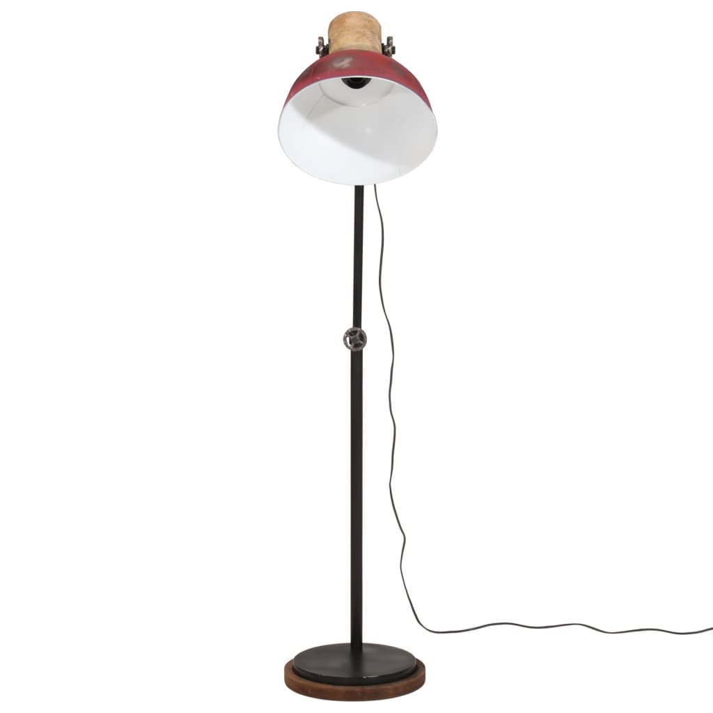 Vidaxl vloerlamp 25 w e27 30x30x100-150 cm verweerd rood