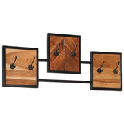 Vidaxl wandkapstok 90x1x35 cm massief acaciahout en ijzer - afbeelding 1