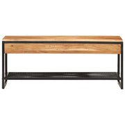 Vidaxl schoenenbankje 110x35x45 cm massief acaciahout en ijzer - afbeelding 2