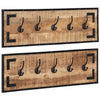 Vidaxl kapstokken 2 st 80x8x25 cm massief ruw mangohout