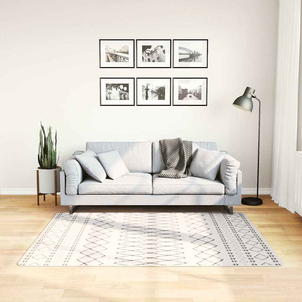 Vidaxl vloerkleed wasbaar 120x170 cm zwart en wit