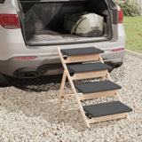 Vidaxl hondentrap 105x47 cm massief vurenhout grijs - afbeelding 3