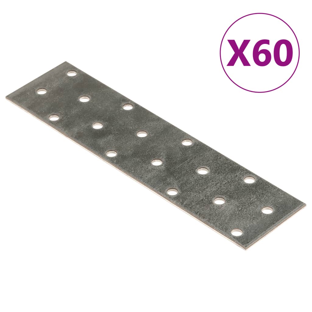 Vidaxl platen geperforeerd 60 st 2 mm 160x40 mm gegalvaniseerd staal