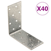 Vidaxl hoekbeugels 40 stuks 2 mm 80x40x80 mm gegalvaniseerd staal - afbeelding 1