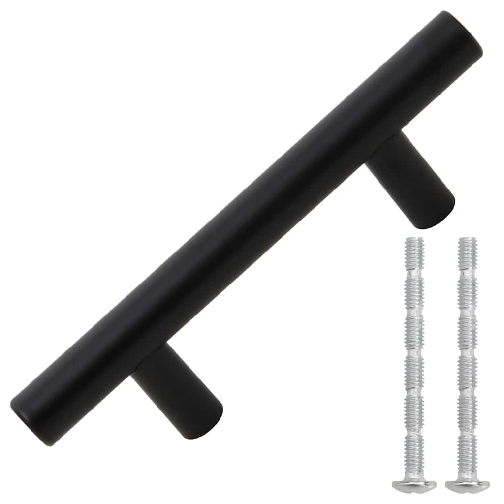 Vidaxl handvatten 10 st 64 mm roestvrij staal zwart