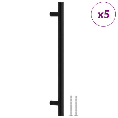 Vidaxl handvatten 5 st 192 mm roestvrij staal zwart