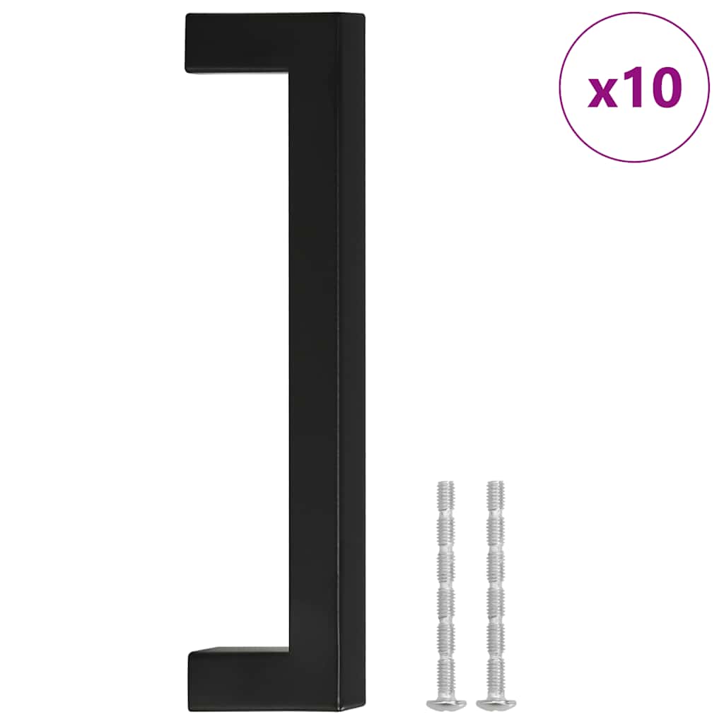 Vidaxl handvatten 10 st 128 mm roestvrij staal zwart