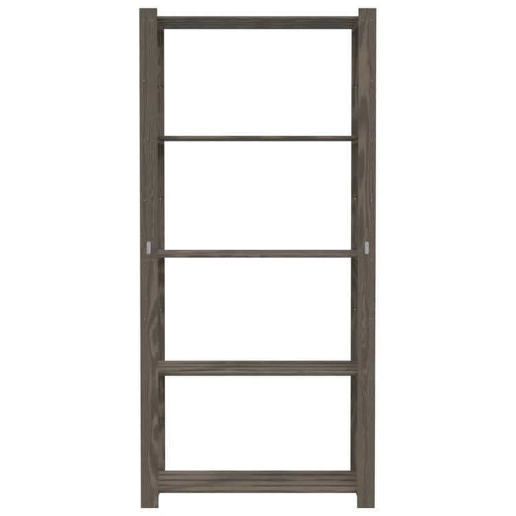 Vidaxl opbergrek 5-laags 80x38x170 cm massief grenenhout grijs