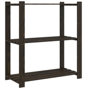 Vidaxl opbergrek 3-laags 80x38x90 cm massief grenenhout zwart - afbeelding 2