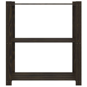 Vidaxl opbergrek 3-laags 80x38x90 cm massief grenenhout zwart - afbeelding 3