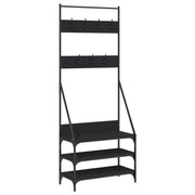 Vidaxl kledingrek met schoenenrek 72x34x184 cm zwart - afbeelding 2
