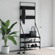 Vidaxl kledingrek met schoenenrek 72x34x184 cm zwart - afbeelding 1