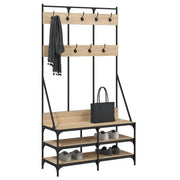 Vidaxl kledingrek met schoenenrek 100x40x184 cm sonoma eikenkleurig - afbeelding 3