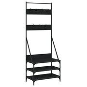 Vidaxl kledingrek met schoenenrek 70x40x184 cm zwart - afbeelding 2