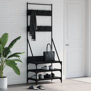 Vidaxl kledingrek met schoenenrek 70x40x184 cm zwart - afbeelding 1