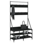Vidaxl kledingrek met schoenenrek 100x40x184 cm zwart - afbeelding 3
