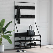 Vidaxl kledingrek met schoenenrek 100x40x184 cm zwart - afbeelding 1