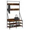 Vidaxl kledingrek met schoenenrek 100x40x184 cm gerookt eikenkleurig