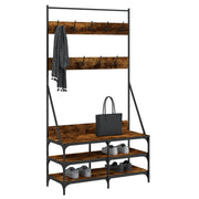 Vidaxl kledingrek met schoenenrek 100x40x184 cm gerookt eikenkleurig - afbeelding 3