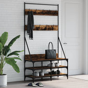 Vidaxl kledingrek met schoenenrek 100x40x184 cm gerookt eikenkleurig - afbeelding 1