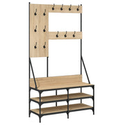 VidaXL Kledingrek met schoenenrek 100x40x184 cm sonoma eikenkleurig - afbeelding 2