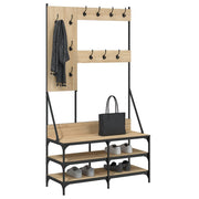 VidaXL Kledingrek met schoenenrek 100x40x184 cm sonoma eikenkleurig - afbeelding 3