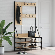 VidaXL Kledingrek met schoenenrek 100x40x184 cm sonoma eikenkleurig - afbeelding 1