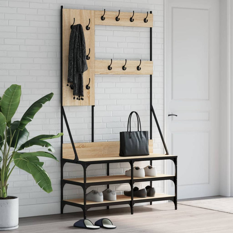 VidaXL Kledingrek met schoenenrek 100x40x184 cm sonoma eikenkleurig