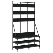 Vidaxl kledingrek met schoenenrek 100x40x184 cm zwart - afbeelding 2